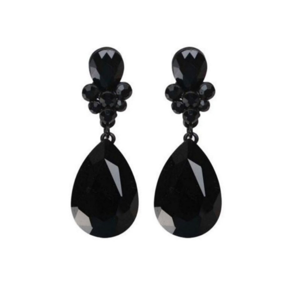 2FOR$30 - NWT Black Stone Bevel Cut Post Earrings